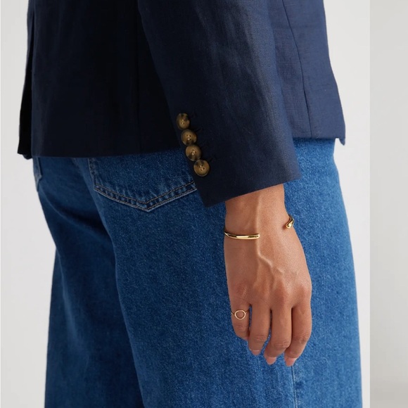 Quince Navy 100% European Linen Structured Blazer size XS - Picture 3 of 11